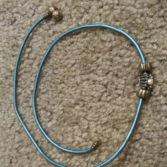 Pandora Teal Necklace Shell & Pearl (Retired) - Picture 1 of 5